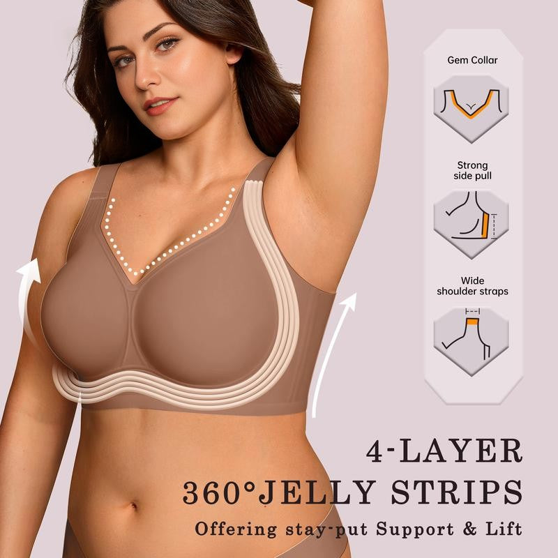Full-Coverage Wire-Free Jelly Bra – Natural Shape & Comfort